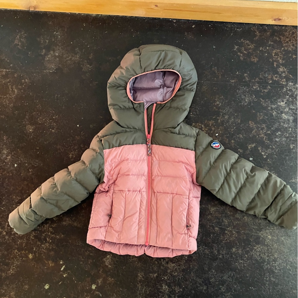 Kids Pink and Green Puffer Jacket